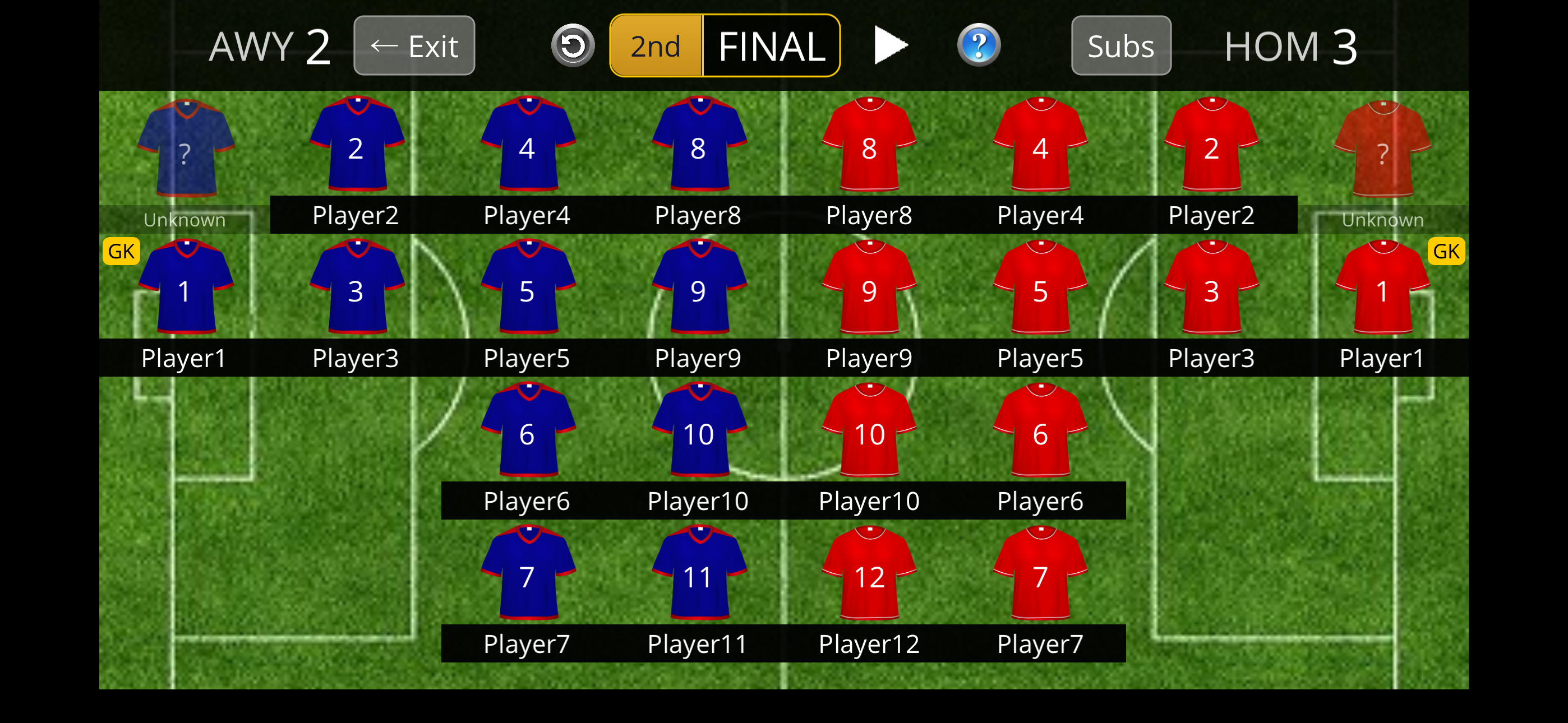 Live game field view